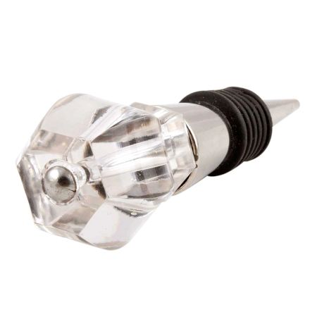 Clear Hexagon Cut Glass Wine Stopper 